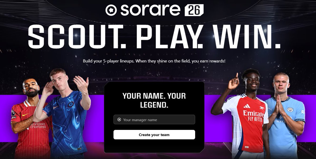LordShafko's tweet photo. The 2025/26 season is here! ⚽️

Into fantasy football? You’ll love Sorare.

Collect cards, build teams, and win cash, jerseys, and more!

Buy 5+ cards, play 2 game weeks, and we both get up to £/$/€50 in credits to buy cards for half the price..👀

👉 https://t.co/1NWHGUxhAn https://t.co/QMTf5Q6zv4