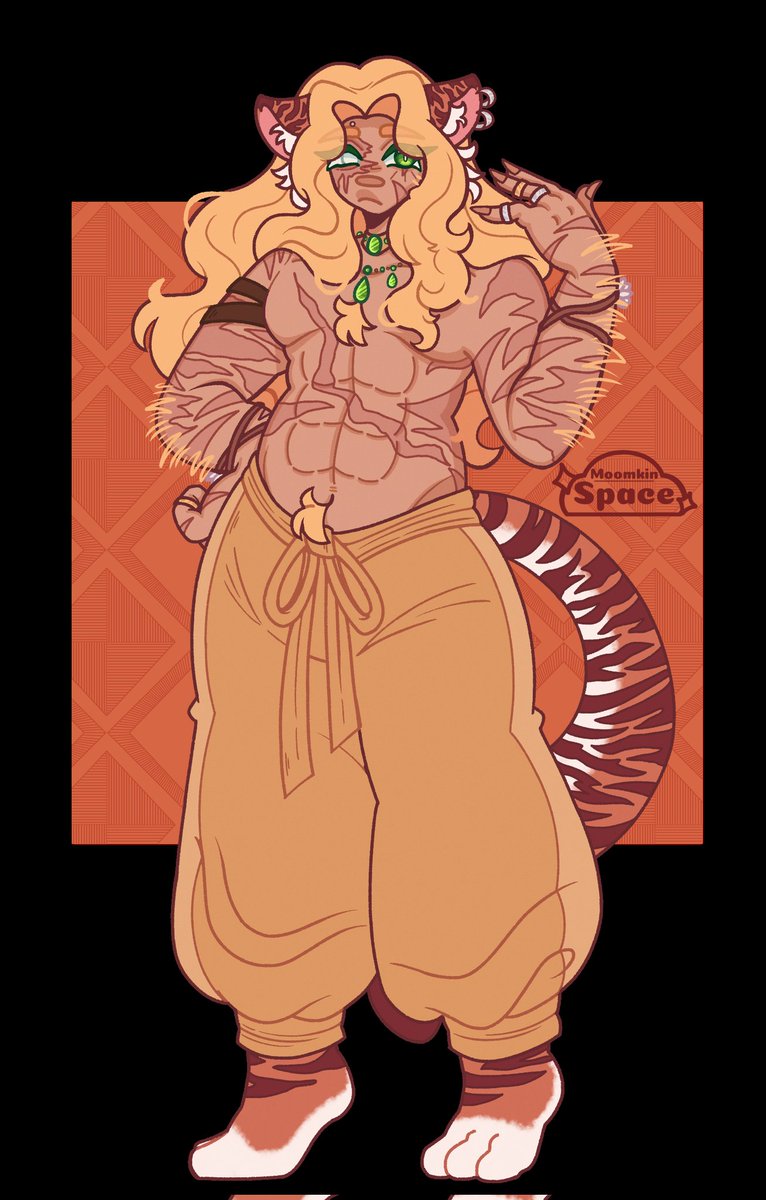 I lied, now I post a new OC. Which is the second housewarden of my own mademade twst school Shar, a parallel of Shere Khan. If you were all disappointed by no shirtless Leona well I present him to you. 

First Image - <a href="/Fuwafuwa_Matcha/">Hoshi☆ 🌱 Comms closed! 📌</a> 
Second Image - <a href="/Moomkinn/">SUNNY! ♡</a> 
#twstoc  #twst