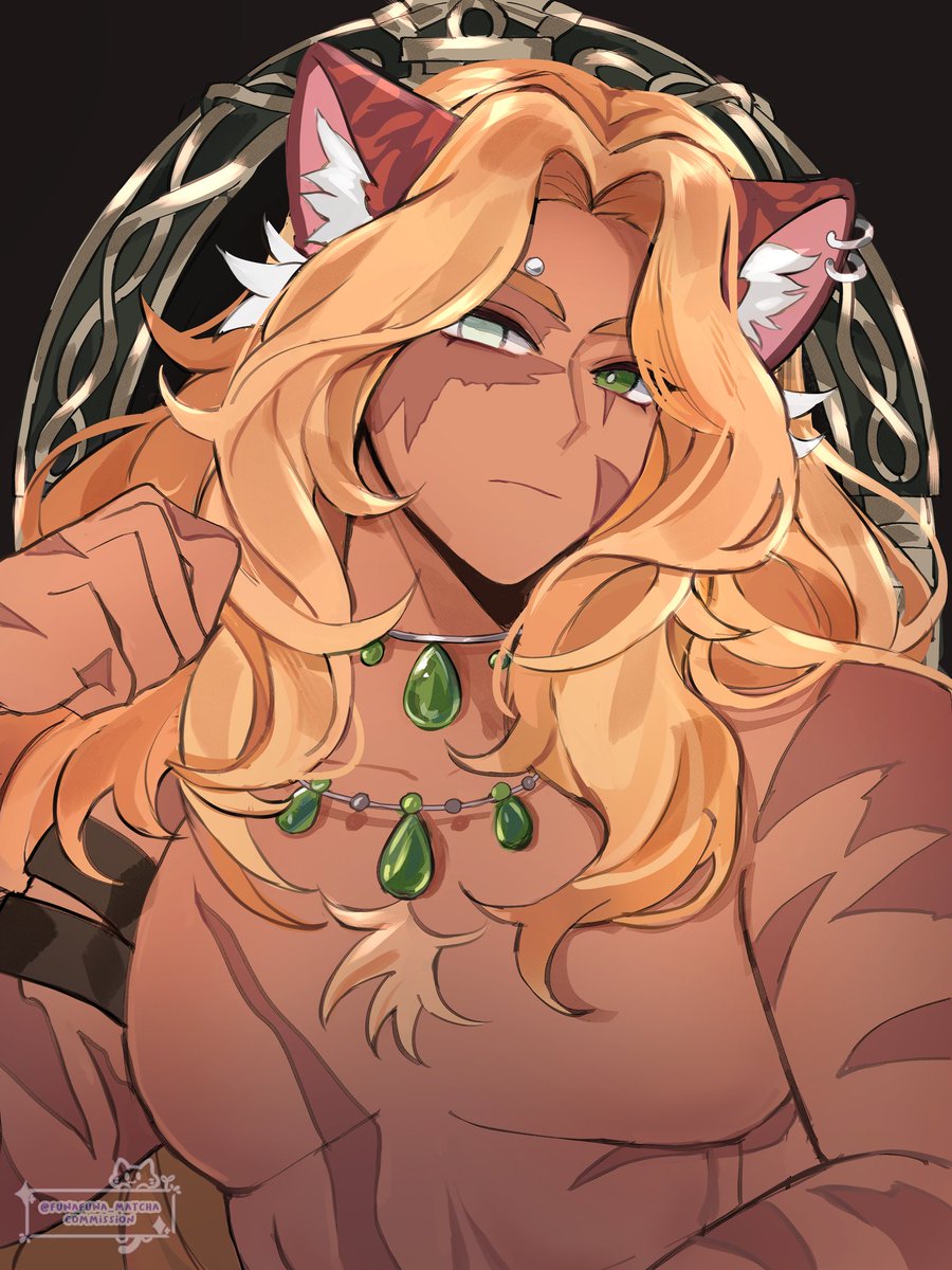 CancelRey's tweet photo. I lied, now I post a new OC. Which is the second housewarden of my own mademade twst school Shar, a parallel of Shere Khan. If you were all disappointed by no shirtless Leona well I present him to you. 

First Image - @Fuwafuwa_Matcha 
Second Image - @Moomkinn 
#twstoc  #twst https://t.co/lIvprDZPMZ