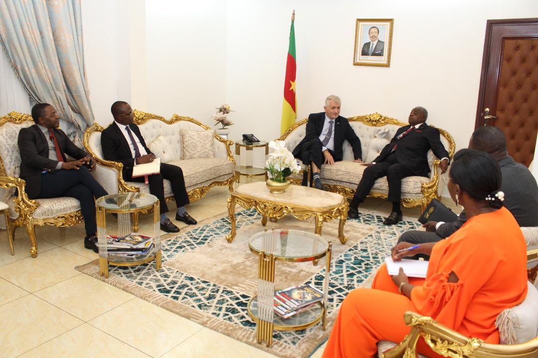 The Minister of Communication, René Emmanuel SADI, held a productive meeting with H.E. Mr. Jean-Marc CHÂTAIGNER, Head of the European Union Delegation to #Cameroon and Equatorial Guinea, at his office this July 24, 2025.
#TT237