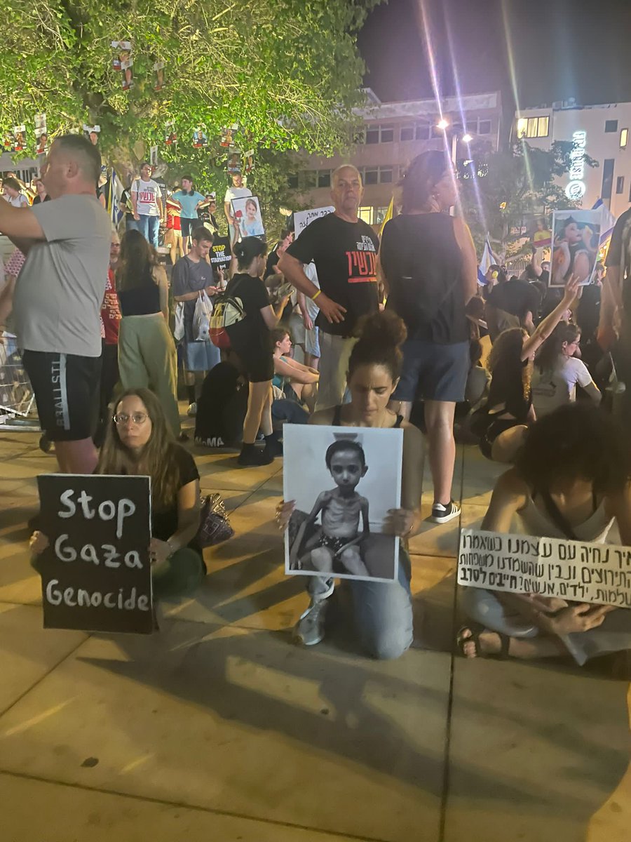 Demonstration against the genocide and starvation of Gaza now in Tel Aviv