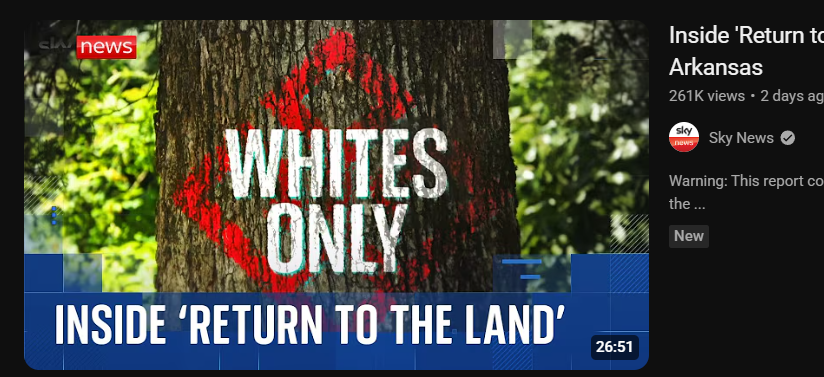 CerosTV's tweet image. Found out about this micro white ethno State called "Return to the land"
only white people are allowed and its legal because its a Private association like a club.