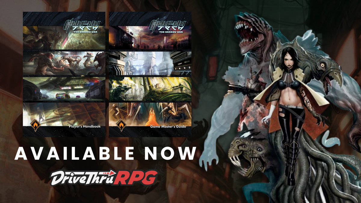 DriveThruRPG's tweet image. CthulhuTech: The Shadow War is available now from Wildfire.
Get it here: tinyurl.com/yc5zczj6
A science fantasy #TTRPG set in a high-tech near-future Earth, with magic and monsters blended in.