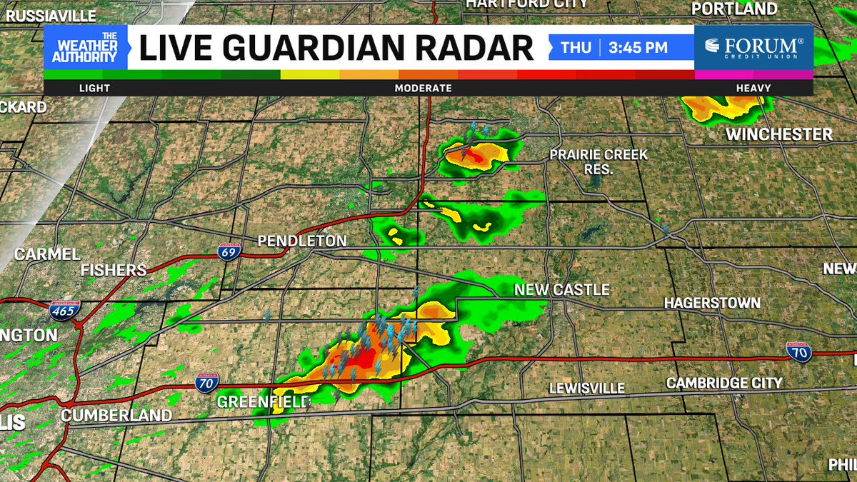 Ethan Rosuck (@ethanrosuckwx) on Twitter photo This downpour impacting portions of Madison, Hancock and Henry Counties provides BRIEF relief from the humidity. If you receive a shower today, you're very lucky. However, storms like this have frequent thunder, lightning, small hail and higher wind gusts. #INwx <a href="/FOX59/">FOX59 News</a> This downpour impacting portions of Madison, Hancock and Henry Counties provides BRIEF relief from the humidity. If you receive a shower today, you're very lucky. However, storms like this have frequent thunder, lightning, small hail and higher wind gusts. #INwx <a href="/FOX59/">FOX59 News</a>