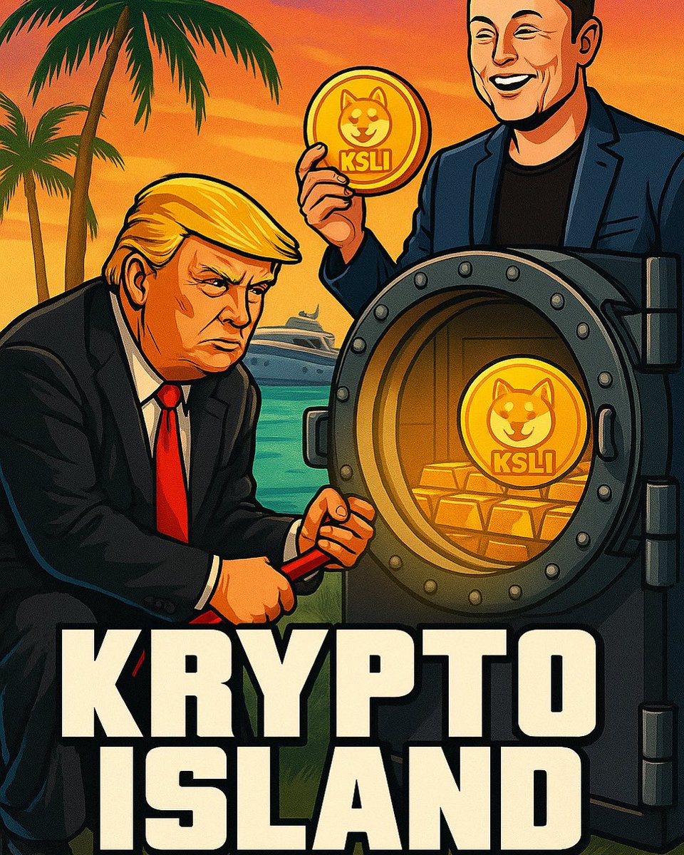LtokenKis's tweet photo. 🚨 BREAKING: Trump &amp; Elon crack the vault on Krypto Island 🌴💰

Discovered: $KSLI – the memecoin everyone was hunting for.
The treasure is real. 🦴🚀

#KryptoIsland #KSLI #Memecoin #CryptoNews #ElonMusk #Trump #GTAstyle https://t.co/pMX8e8UYad