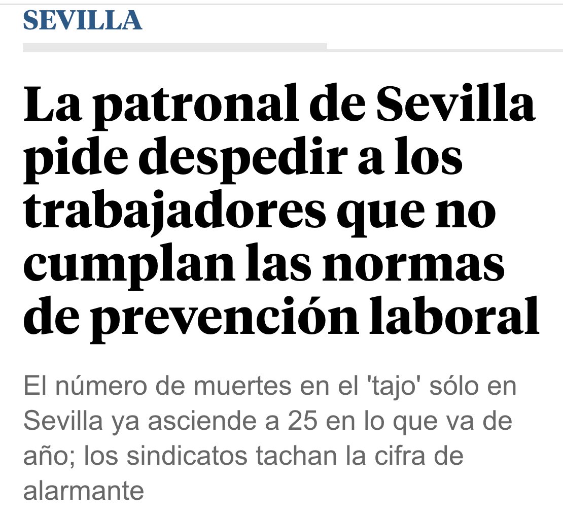 aristu_carlos's tweet image. En Sevilla cada ocho días muere una persona trabajando. Esta es la respuesta empresarial. Esta es su empatía social.
