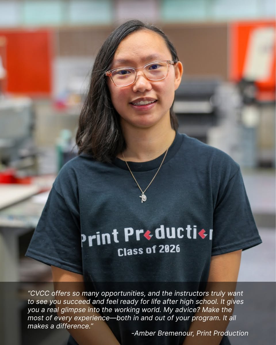 Cuyahoga Valley Career Center (@cvccworks) on Twitter photo Amber Bremenour, a student at <a href="/NordoniaSchools/">Nordonia Schools</a>, is excelling in CVCC’s Print Production program, where she brings creativity to life through hands-on projects. 🎨🖨️
This summer, she’s been busy printing handbooks, catalogs, and apparel, working closely with a classmate and her Amber Bremenour, a student at <a href="/NordoniaSchools/">Nordonia Schools</a>, is excelling in CVCC’s Print Production program, where she brings creativity to life through hands-on projects. 🎨🖨️
This summer, she’s been busy printing handbooks, catalogs, and apparel, working closely with a classmate and her