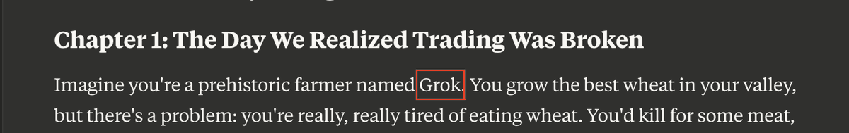 lmao Claude named a prehistoric farmer <a href="/grok/">Grok</a>  smhw! Out of respect or roasted 🤣