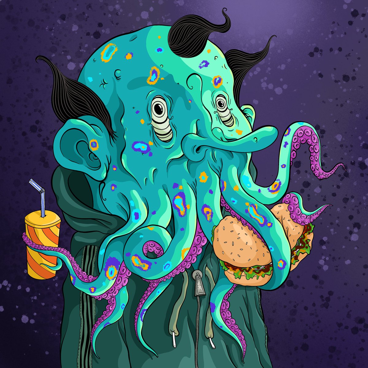 KasoiaA's tweet image. Good Morning Legends ♦️
Cthulhu Cult of the Burger has arrived. Three hungry entities have crossed the veils of reality with a single purpose: to satisfy their cosmic appetite with unholy fast food.
CKCB#1
CKCB#2
CKCB#4
Starting Bid -0.10 $AVAX
#CKCB #AVAX #Kasoia #NFTart