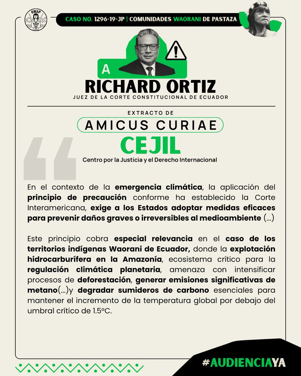 🧵Amicus Curiae presentado por <a href="/cejil/">CEJIL</a> a la <a href="/CorteConstEcu/">Corte Constitucional</a> y #RichardOrtiz sobre los derechos de los pueblos indígenas a la consulta y al consentimiento previo, libre, informado y culturalmente adecuado.
amazonfrontlines.org/wp-content/upl…
👇