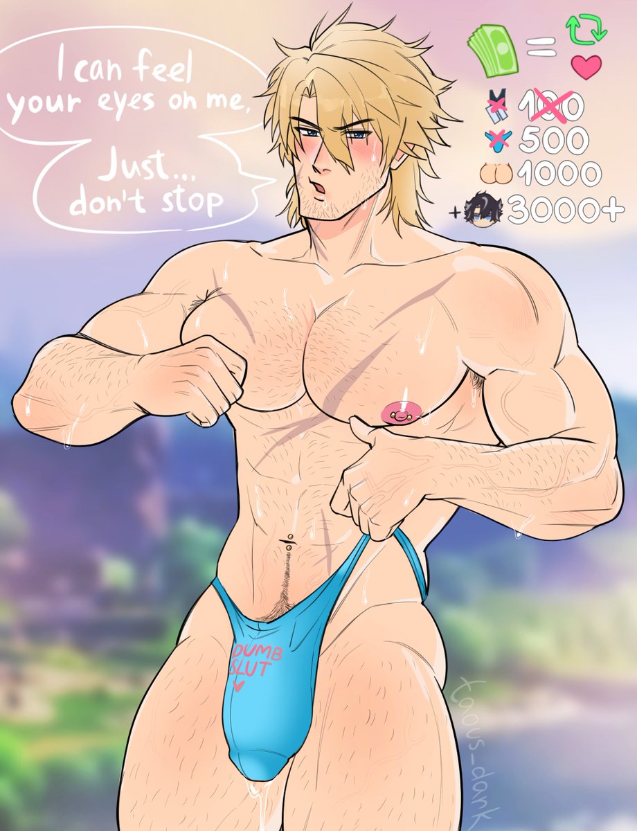 You did it. First goal unlocked.
The Grand Master Varka is half-naked and dripping with shame.
Just a slut in a thong now.
Keep "paying"

#Genshinlmpact