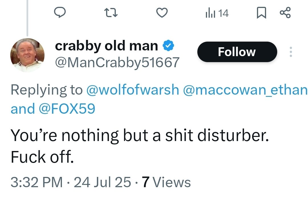 wolfofwarsh's tweet image. I wasn't even responding to any of his posts. These MAGA men are terrified just being in my presence 🤣🤣