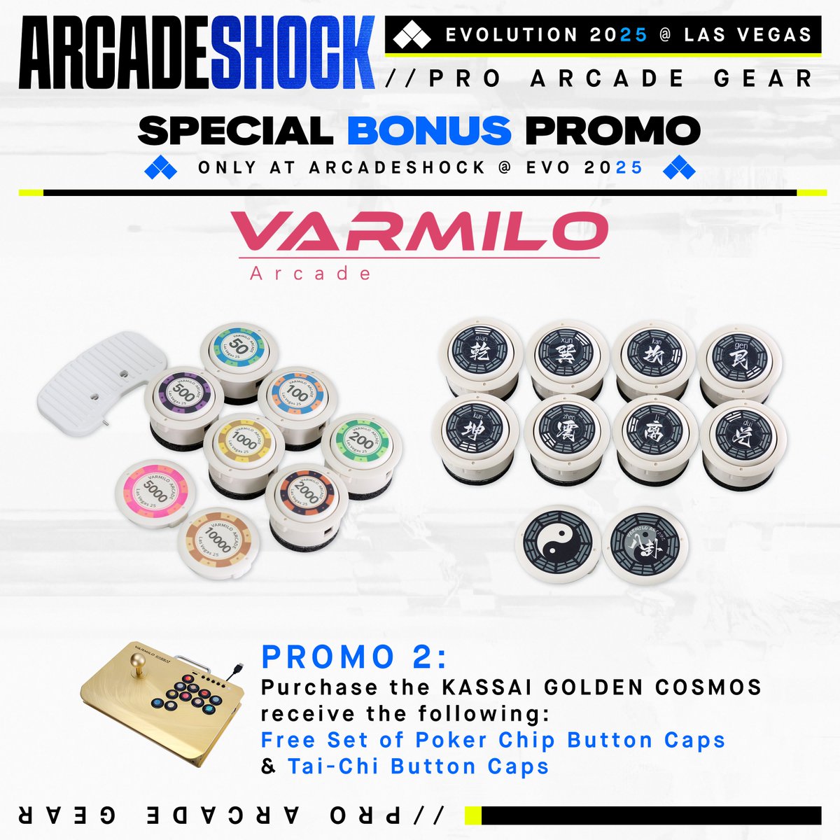 ARCADESHOCK - EVO JAPAN 2025 - Next Stop (@arcadeshock) on Twitter photo Can exclusives and bonuses get any better?
<a href="/varmiloarcade/">Varmilo Arcade</a> says YES.
Purchase the Limited Edition GOLDEN COSMOS Kassai at our booth and you’ll receive an extra bonus:
a Limited Edition set of TAI CHI Button Caps
Only 15 sets available—because that’s all we’ve got.
🏆 Can exclusives and bonuses get any better?
<a href="/varmiloarcade/">Varmilo Arcade</a> says YES.
Purchase the Limited Edition GOLDEN COSMOS Kassai at our booth and you’ll receive an extra bonus:
a Limited Edition set of TAI CHI Button Caps
Only 15 sets available—because that’s all we’ve got.
🏆