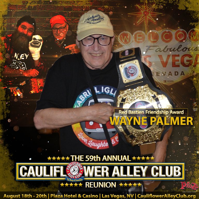 CACReunion's tweet image. The Cauliflower Alley Club is proud to honor Wayne Palmer with the Red Bastien Friendship Award at the 59th Annual Reunion this August in Las Vegas.
Tickets available now at CauliflowerAlleyClub.org.