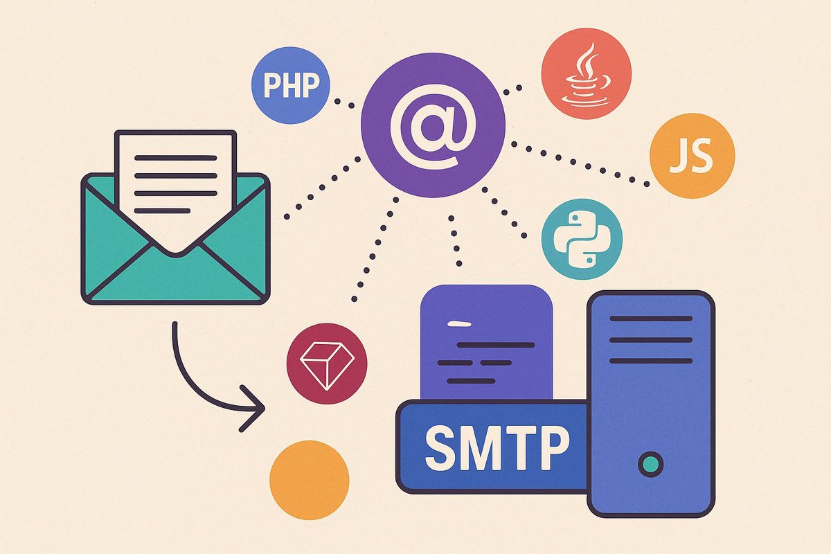 MailSlurp's tweet photo. SMTP libraries keep your code connected. Send emails in C#, PHP, Ruby, Java, Python, or NodeJS using MailSlurp's reliable SMTP servers and disposable inboxes. 

#EmailAutomation #SMTP #NodeJS #PythonDev #WebDevelopment #MailAPI 

https://t.co/3ZbBUCBn1G https://t.co/gNrPCu8w03