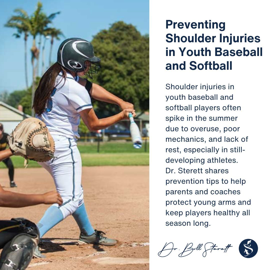⚾ Summer shoulder injuries are on the rise in youth baseball &amp; softball. Dr. Sterett explains why young athletes are at risk, and how parents can help prevent overuse injuries.

Read more: buff.ly/3xHO0FP

#YouthSports #BaseballInjuries #ShoulderHealth #TeamSterett #VSON