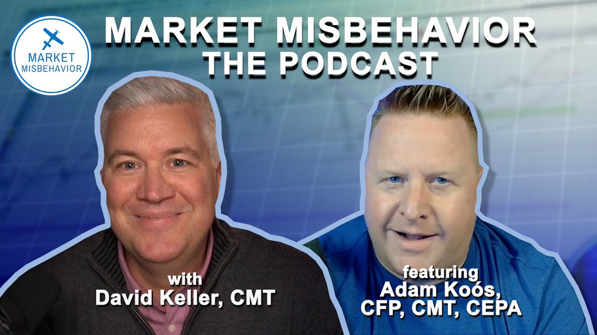 DKellerCMT's tweet image. Thanks @AdamKoos for a fantastic discussion on the Market Misbehavior podcast! We talked early days as a financial advisor, how the introduction to technical analysis and @CMTAssociation helped him improve his investment approach, and how he uses charts to enrich relationships…