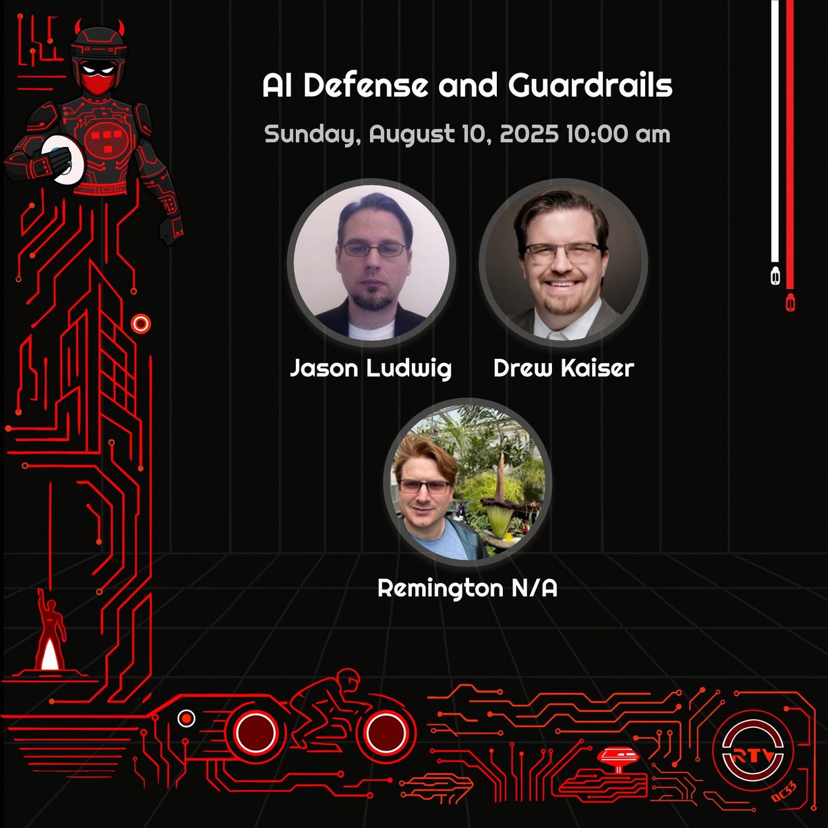 RedTeamVillage_'s tweet image. 🔍 AI Defense and Guardrails – Jason Ludwig, Drew Kaiser & Remington host an interactive CTF where you’ll tackle real-world AI threats like prompt injection, jailbreaking, and generative model exploits—then see how to defend against them at @redteamvillage_ @defcon 33! ⚡