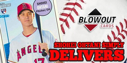 BlowoutBuzz's tweet image. Those rare cards ain't getting cheaper. Chase Shohei Ohtani's Rookie Cards and autos in 2018 releases here >> bit.ly/2yLO0JK #collect #MLB #dodgers