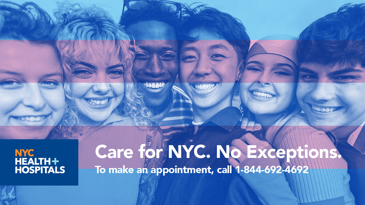 Care for NYC. No exceptions. To make an appointment, call 1-844-692-4692.. on.nyc.gov/2QpEohv