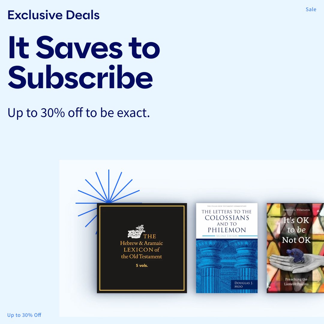 Logos is for people hungry for truth—everyday believers, pastors, and scholars who want to go deeper in the Word. 🔎📖

Sound like you? Now is a great time to dive in by subscribing!

Start a free trial to unlock TONS of exclusive deals only available to subscribers through July