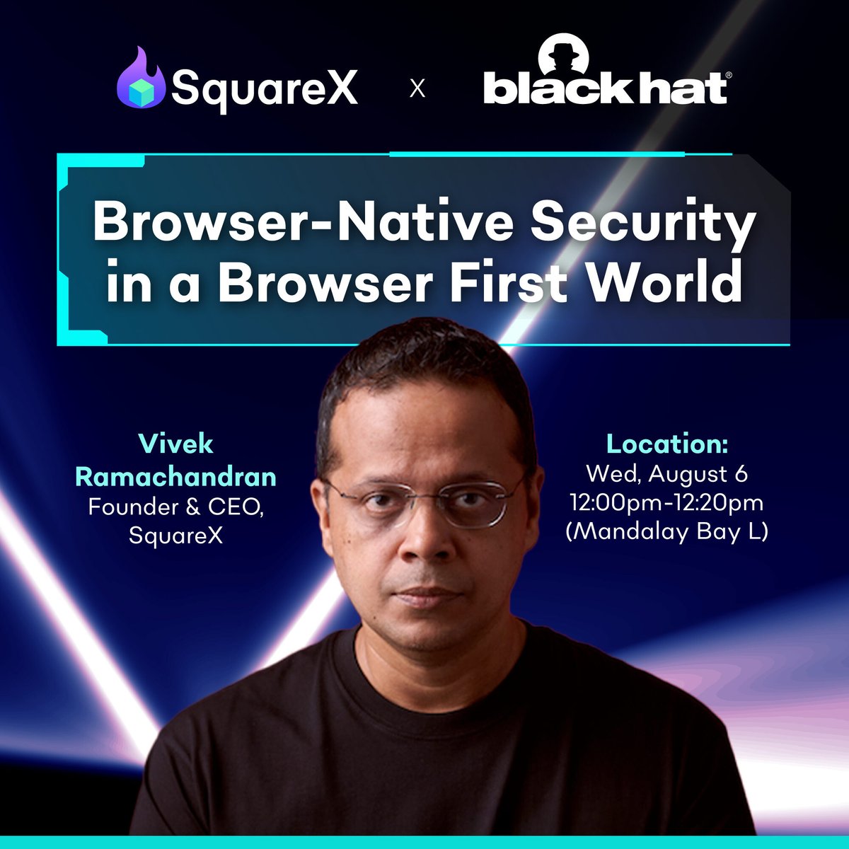 getsquarex's tweet image. What happens when 80% of your workforce operates in an environment your security tools can't monitor?
Our founder Vivek Ramachandran (@vivekramac) will be taking the stage at @BlackHatEvents on Wednesday, August 6 to reveal why traditional security approaches are failing in our…