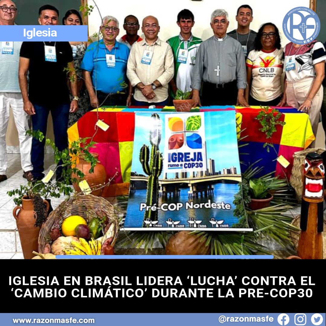 razonmasfe's tweet image. 📰Representantes de la Iglesia Católica y organizaciones civiles se reunieron en Juazeiro, Brasil, para debatir sobre el cambio climático durante la Pre-COP 30 Nordeste, evento preparatorio para la COP30.
➕ info: razonmasfe.com/iglesia-en-bra…