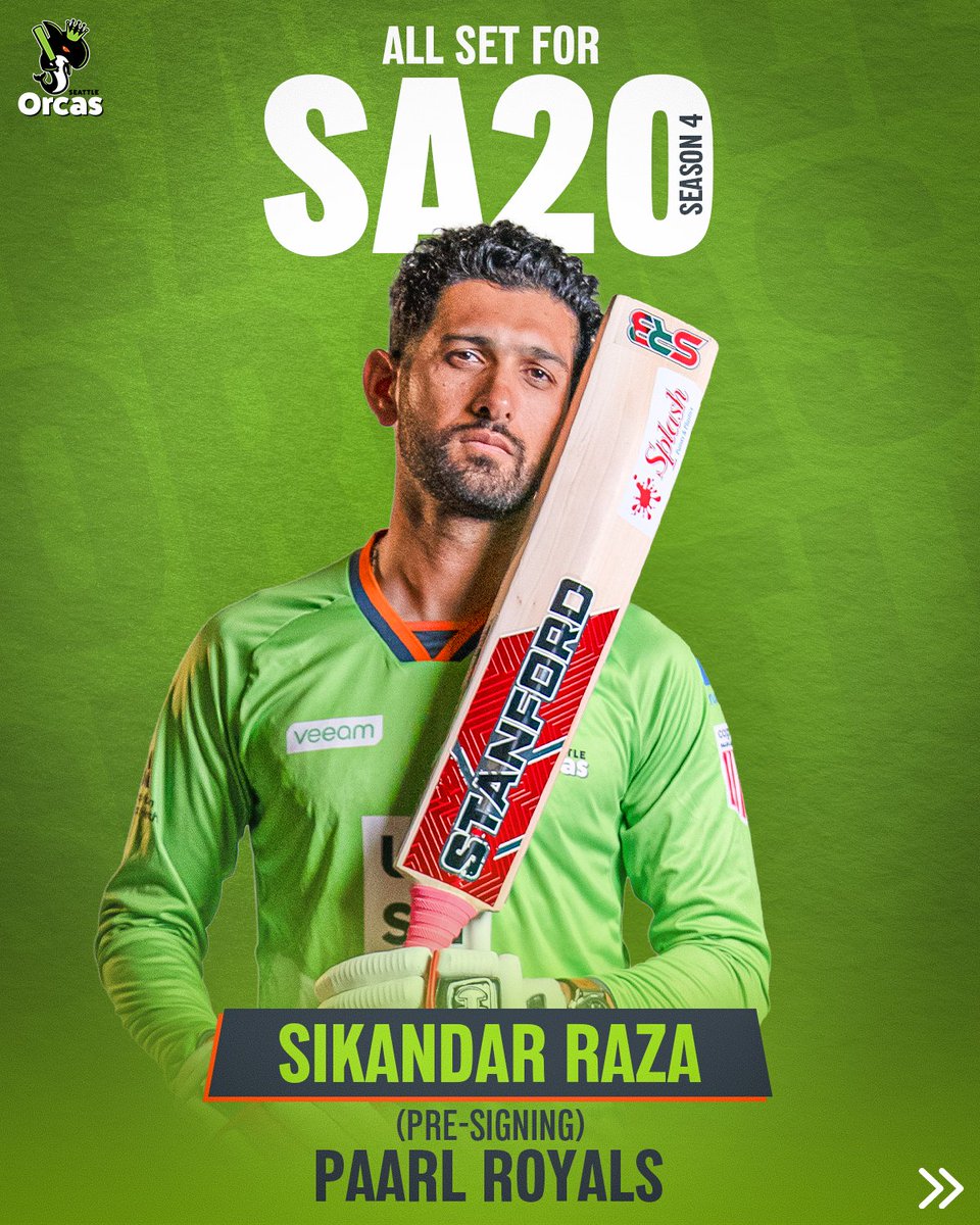 MLCSeattleOrcas's tweet image. Our stars leading the star-studded SA20 roster next season 💚🤩

#SeattleOrcas #AmericasFavoriteCricketTeam #SikandarRaza #HeinrichKlaasen #BjornFortuin 

@SRazaB24