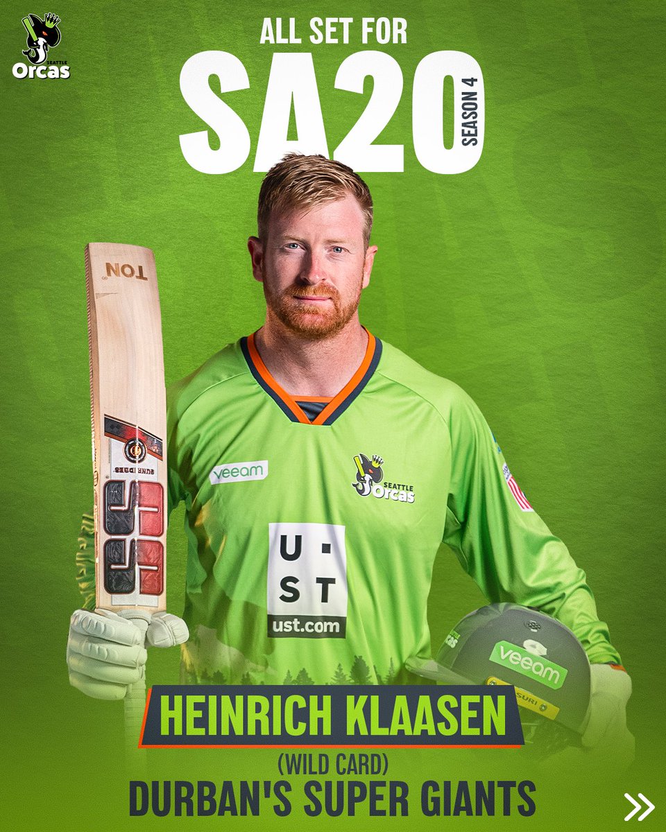 MLCSeattleOrcas's tweet image. Our stars leading the star-studded SA20 roster next season 💚🤩

#SeattleOrcas #AmericasFavoriteCricketTeam #SikandarRaza #HeinrichKlaasen #BjornFortuin 

@SRazaB24