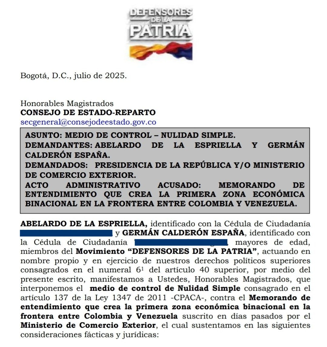 ¡SE CALENTÓ ESTO, HIJUEPUTA!
El Tigre Abelardo se pone la 10 por Colombia una vez más: mientras Petro y Maduro quieren tumbarnos tres departamentos, él les mete freno con las armas de la democracia. Ya pidió la nulidad de ese pacto oscuro ante el Consejo de Estado.
PUNTO PARA EL