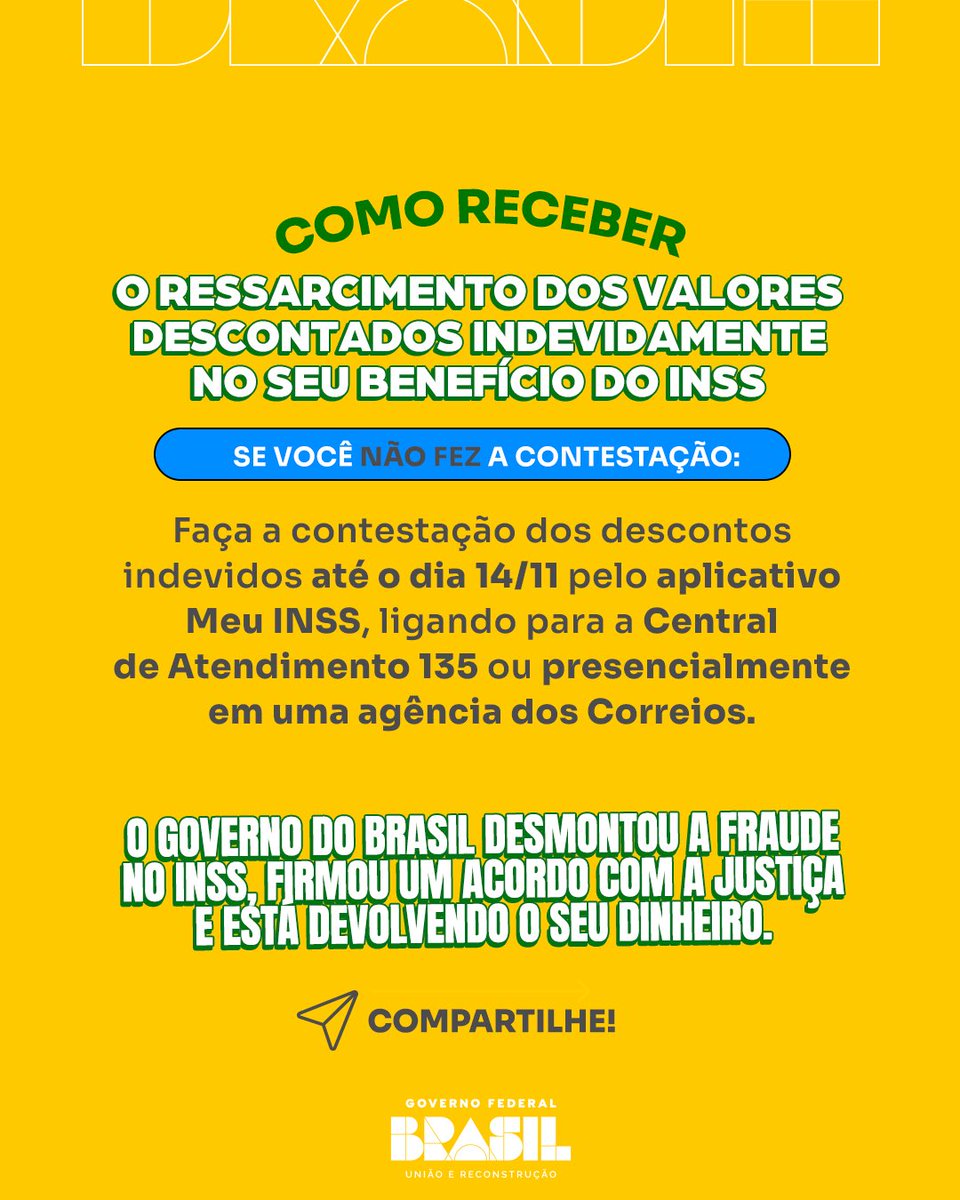 guimaraes13PT's tweet image. ⚠️ Notícia importante!
👉🏽 Aposentados e pensionistas que sofreram descontos indevidos em benefícios do INSS começam hoje, 24 de julho, a receber o dinheiro de volta. Confira o passo a passo para ser ressarcido.
🇧🇷 O Governo @LulaOficial desmontou a fraude, firmou um acordo com…