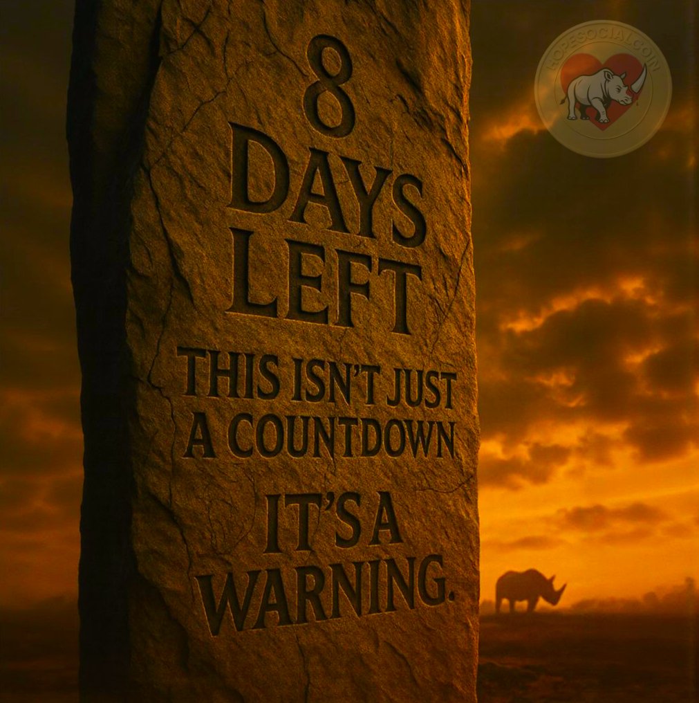TheArkNFT1's tweet image. This isn’t just a timer ticking down.
It’s a warning.
Rhinos can’t speak, but their silence screams urgency.
Extinction doesn’t pause for apathy.
$HOPE is rising to shatter the quiet.
In 8 days, we’re not chasing trends.
We’re unleashing a roar the world will feel.
JOIN OUR…