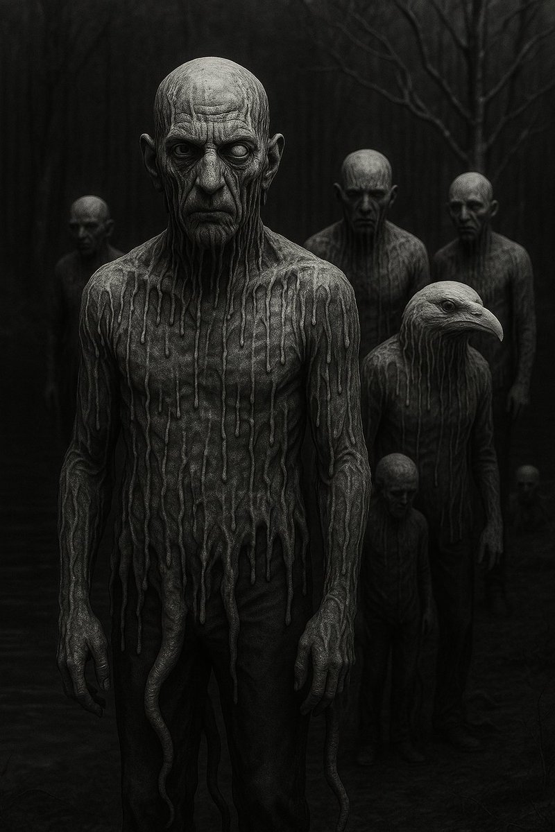 In the pale rot of a moonless forest, something once human lingers.