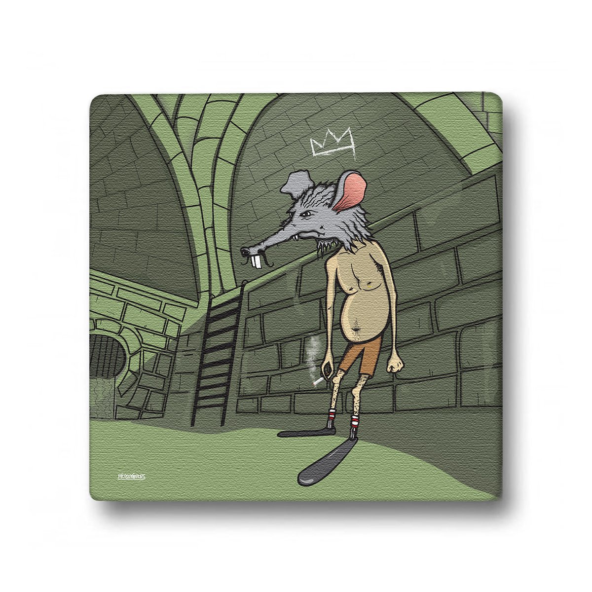 Sewer King on Canvas. Mock up for website. Can't wait to see what it looks like stretched over the sides!