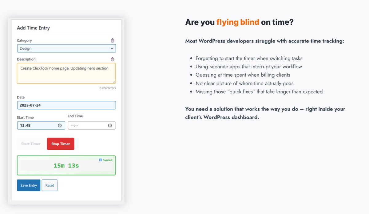 FriendlyWebGuy's tweet image. "ClickTock: Simple time tracking built into your WordPress admin." will be released some point early to mid Aug.
Quite why I thought a PHP + JS date / time heavy plugin would be a good idea is beyond me, it started well when I made the POC a few months back.
I still have some…
