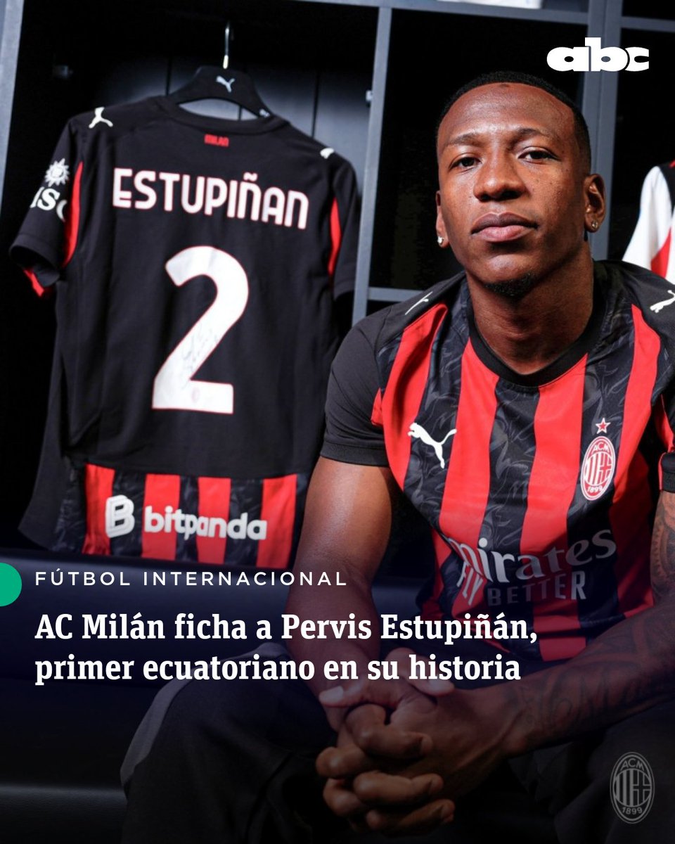 ABCDeportes's tweet image. #FútbolInternacional | HISTORIA ECUATORIANA 🇪🇨
🇮🇹 El AC Milan anunció este jueves el fichaje del defensa Pervis Estupiñán (27 años) procedente del Brighton & Hove Albion.
✍️ El lateral ecuatoriano firma un contrato por cuatro años y se convierte en el primer jugador de su…