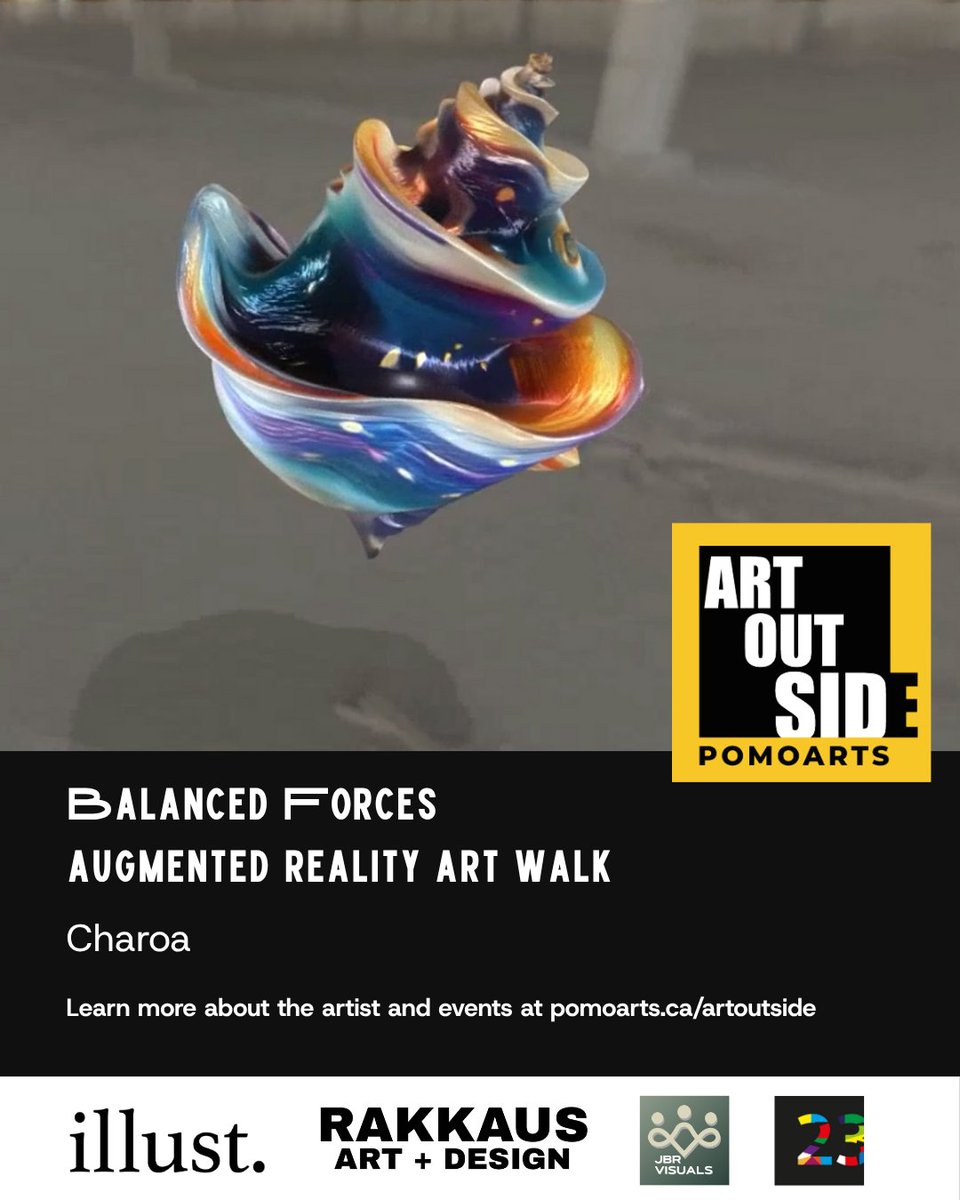 Charoa1974's tweet image. So excited to be a part of the BALANCED FORCES: Augmented Reality Art Walk in Port Moody, BC Canada
My submissions is a 3D piece entitled "Universe in a Shell".
It's so nice to have my work being displayed in my home country!! The event officially opened on July 21st…