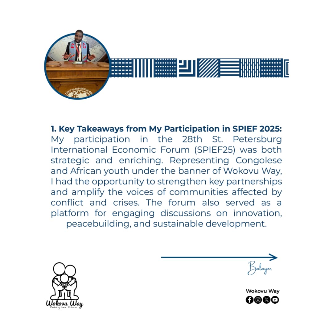 wokovuwayNGO's tweet photo. #SPIEF25 Debrief
Following his active participation in the 28th St. Petersburg International Economic Forum, our Executive Director, @albagula will be sharing key lessons, connections, and insights gained to inspire and strengthen community resilience in crisis-affected areas. https://t.co/uROBmdbqzu
