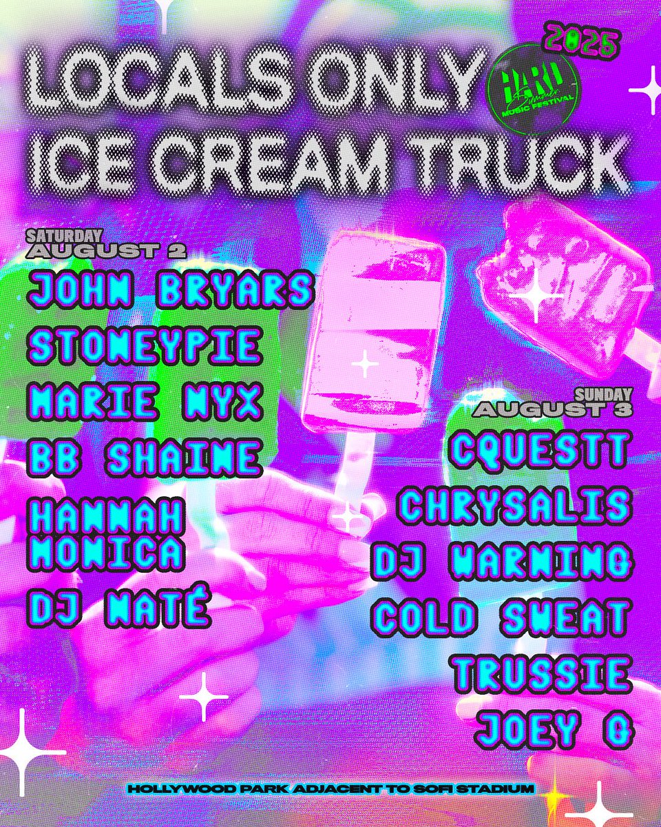 HARDFEST's tweet image. Get a taste of our new Locals Only Ice Cream Truck at HARD Summer serving the sweetest local sounds, curated with some of our favorite locally sourced selectors 🍦