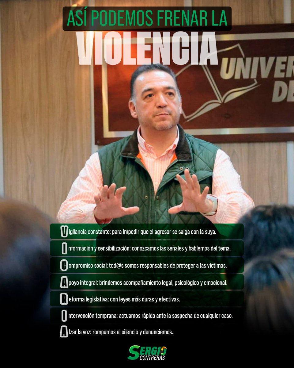 SContrerasMX's tweet photo. ✋🏼 Pongamos un freno a la violencia vicaria.

#SergioContreras #SumandoContigo https://t.co/AObAbXxRzk
