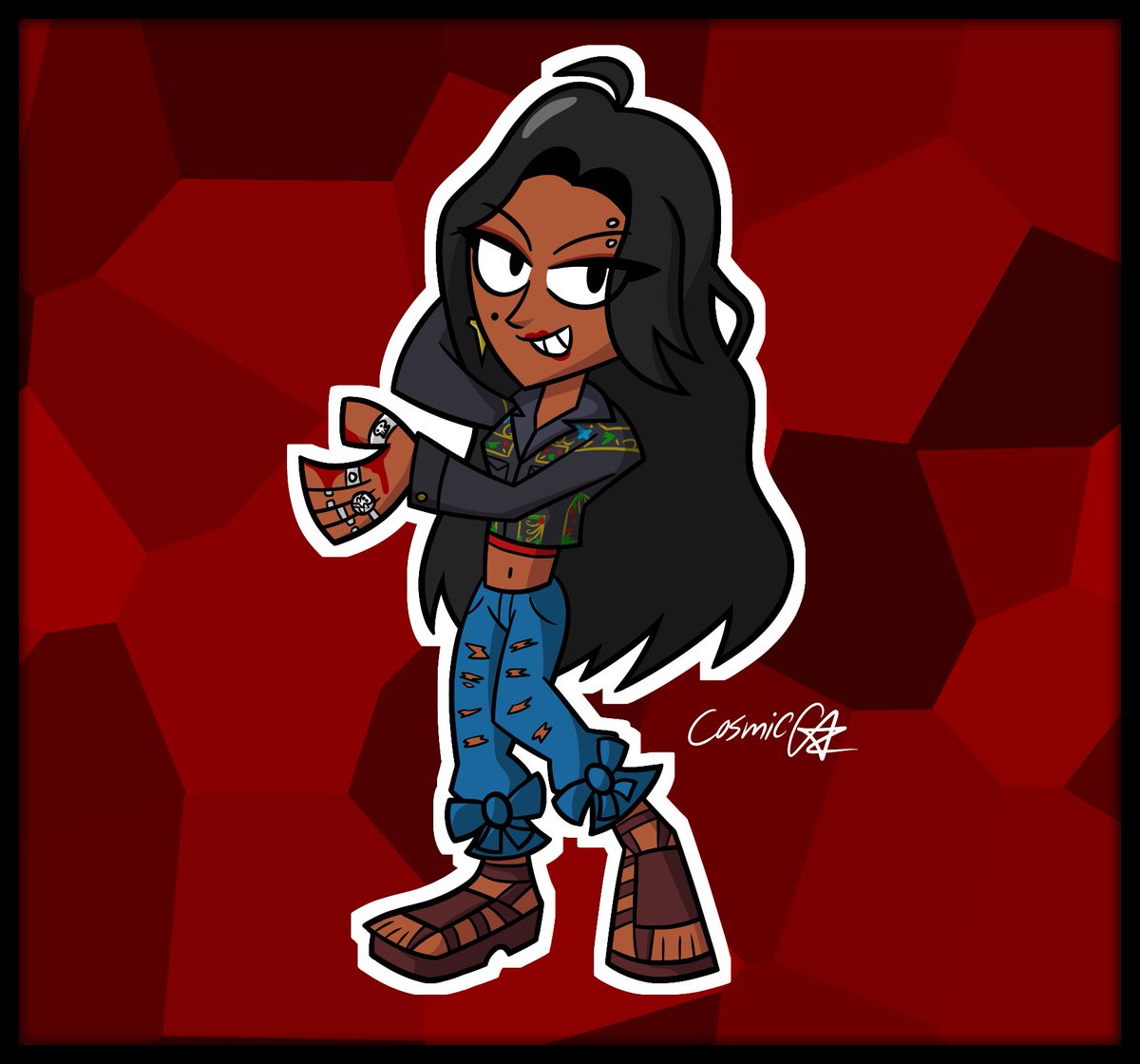 Art trade with an IRL friend with their OC Esmeralda. (c_alavera on insta)