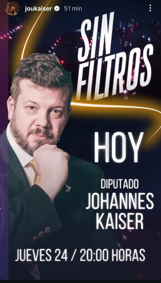 Karyna Toledo Vega ⭐ (@toledo_karyna) on Twitter photo No se olviden hoy Jueves a las 20:00 en <a href="/Sinfiltros_tv/">sinfiltros_tv</a> <a href="/Jou_Kaiser/">Johannes Kaiser. Diputado por el distrito 10</a> #KaiserEsSeguridad No se olviden hoy Jueves a las 20:00 en <a href="/Sinfiltros_tv/">sinfiltros_tv</a> <a href="/Jou_Kaiser/">Johannes Kaiser. Diputado por el distrito 10</a> #KaiserEsSeguridad