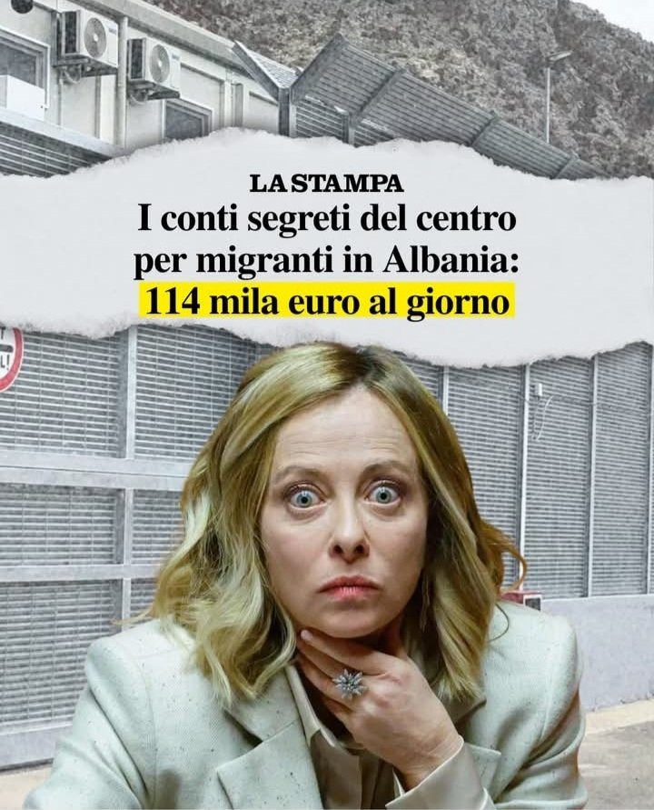 DavideR46325615's tweet image. Centri per migranti in Albania: non solo tutti i soldi, un miliardo di €uro, che il Governo Meloni ha già buttato via per costruirli, ci sono anche 114.000 €uro al giorno per detenere una manciata di persone rinchiuse.
NON HANNO FUN-ZIO-NA-TO.
E io pago!!!