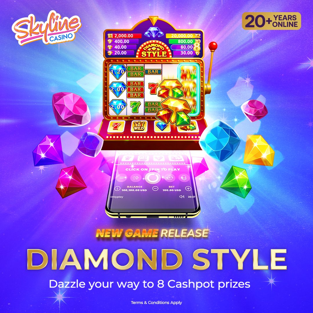 Light up the reels on Diamond Style on Skyline Casino 🎰🔥

▶️ 4 HyperBet levels
▶️ 8 Cashpot prizes

Play now! 🔗 bit.ly/xBASSkylineCas…