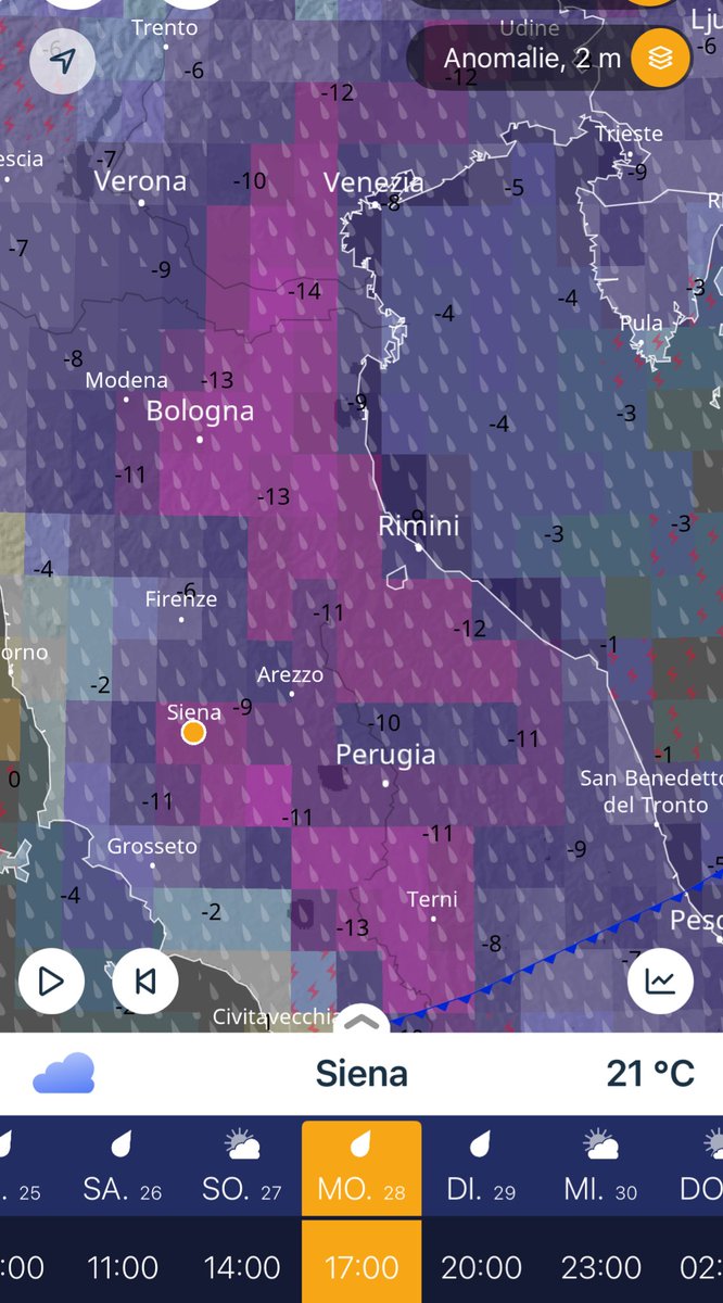 orwell2022's tweet image. Schlimme Zustände. Selbst in der Toscana ist man nicht mehr vor der Sommerkälte sicher.
⛄️–13 °C Anomalie.