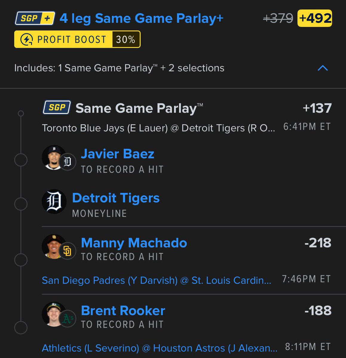 ant_potts's tweet photo. #MLB Props 7/24 

Had some early cashes yesterday! 💰 

✅+641 SGP+
✅+560 Jasson Dominguez HR 
✅+125 Glasnow 7K/Dodgers ML PPD

Let’s try to do it again.. 

• 🧾+492 @FDSportsbook Boost Parlay
• 💣 HR sprinkles

Research posted below 🔬⬇️ 

More plays: @thewiseguyzpod https://t.co/gegXov2nSh