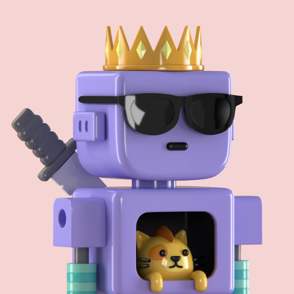 MoonIsTheEnemy's tweet image. I finished a model of my @robotosNFT 🤖