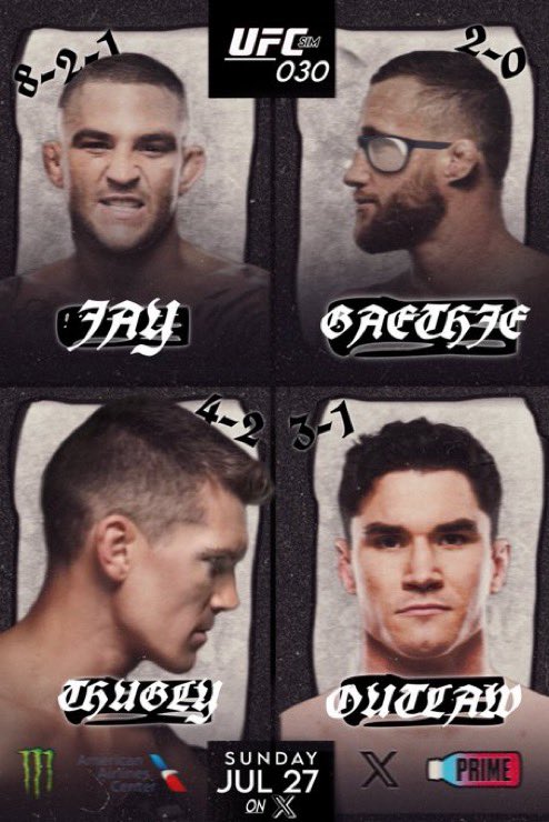 MMA__Sim's tweet image. We are just 3️⃣ days out from #UFC30 👀
Dallas, Texas hosts one of the biggest cards of the year headlined by the all-time sim GOAT @Diamond_Jay_ and the undefeated contender @nerd_gaethje
Tune in on Sunday, July 27 for a STACKED UFC Sim card 👊