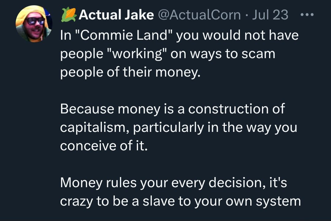 WeeWheaton's tweet image. "Money is a construction of capitalism"...
These leftist midwits can't even be bothered to do the bare minimum, a wikipedia search, to find the history of money....which, in one form or another, goes back to at least 2,000 BC.