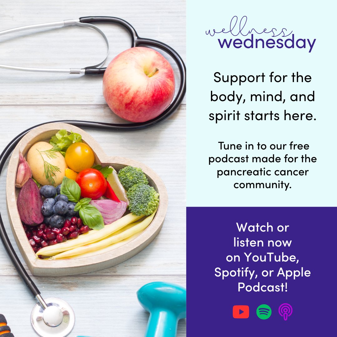 RolfeFoundation's tweet image. Pancreatic cancer impacts body, mind & spirit. 💜
Wellness Wednesday is a free podcast offering expert tips on nutrition, mindfulness & more for patients & caregivers.
🎧 Spotify: ow.ly/58pl50WuVXx
🍎 Apple: ow.ly/UJjj50WuVXw
▶️ YouTube: ow.ly/H9qV50WuVXy